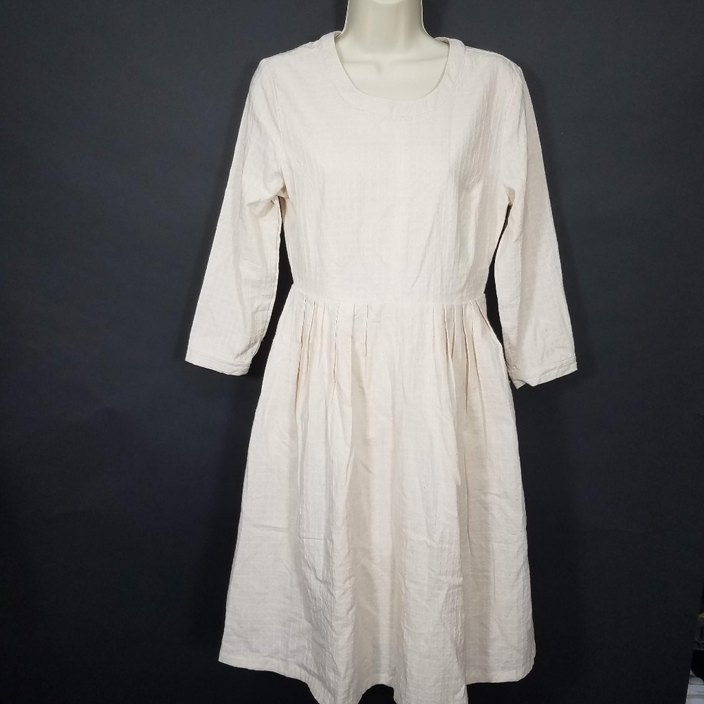 New Anthropologie Mo:Vint Textured Cotton Dress M‎